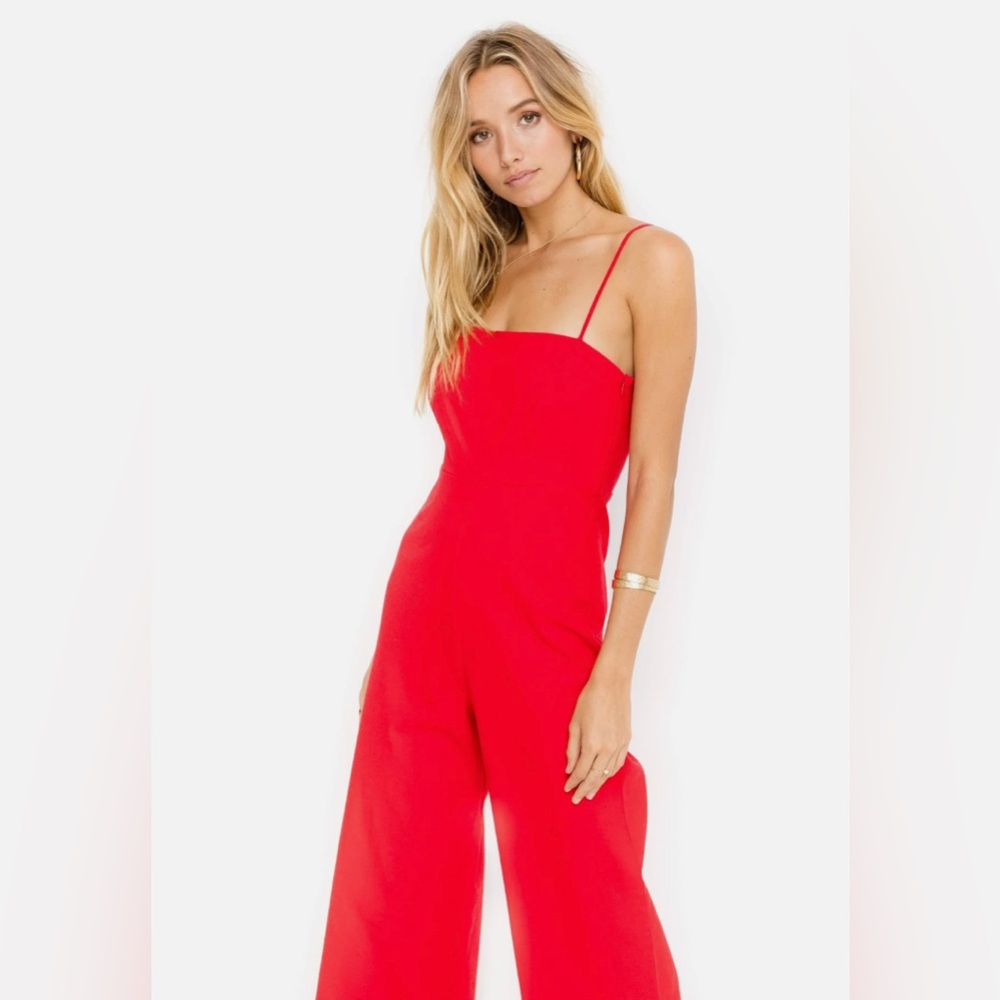 Red Linen Jumpsuit
